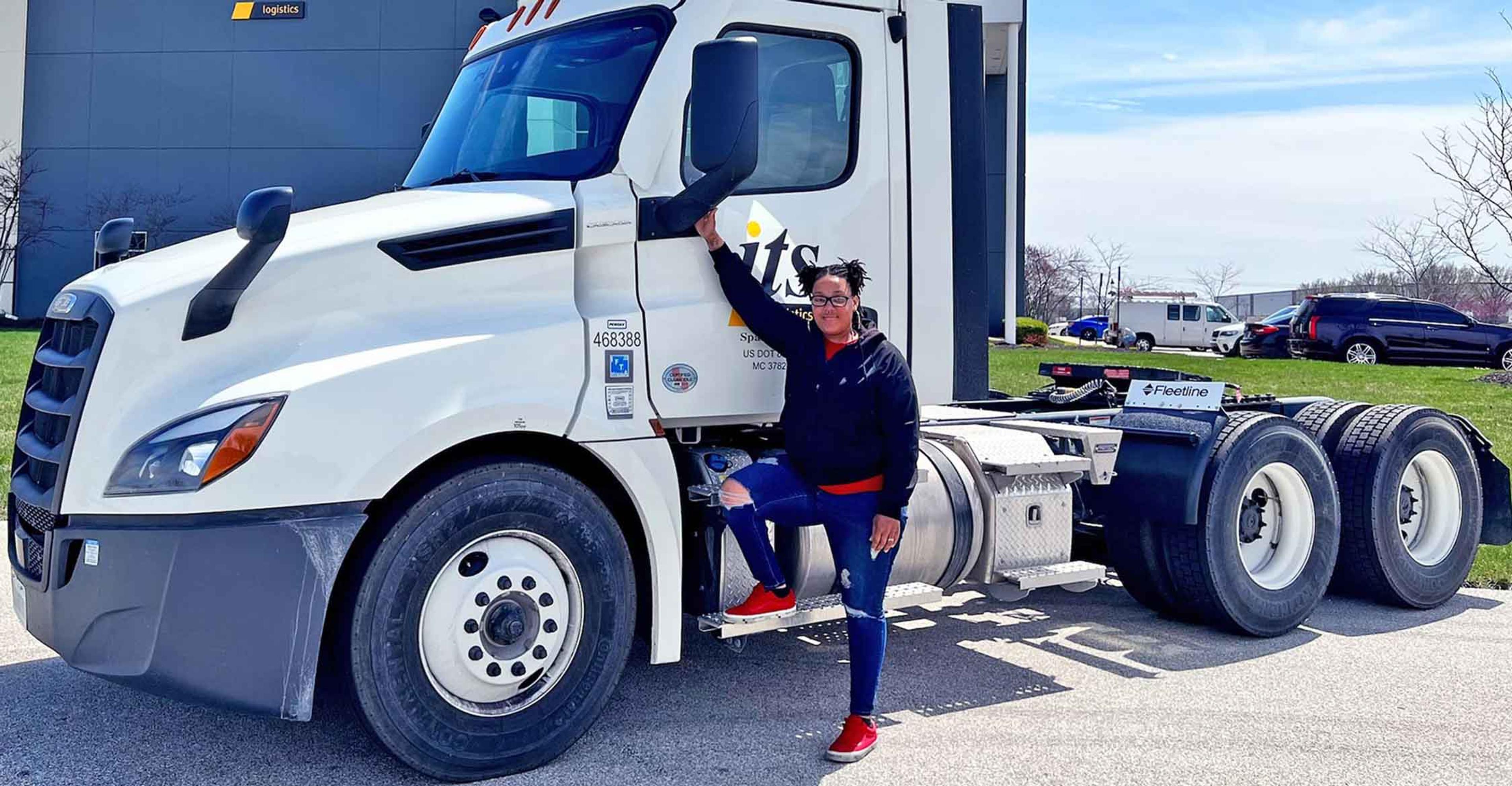 Professional truck on highway